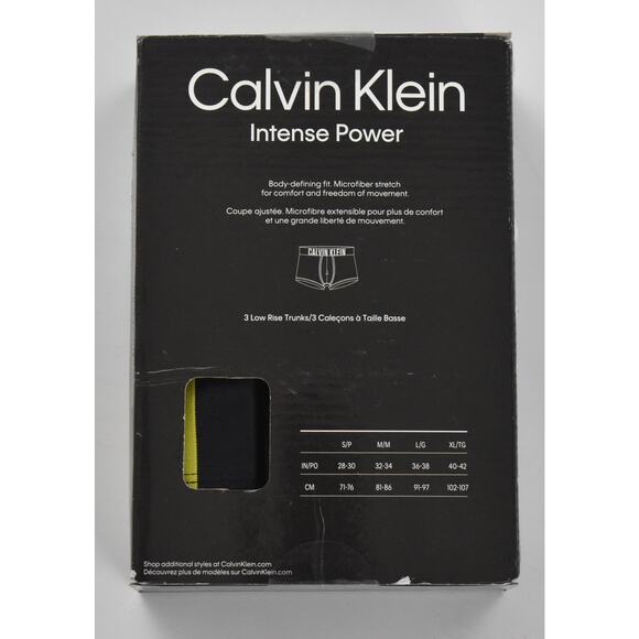 Men's Calvin Klein Intense Power Microfiber 3 Low Rise Trunk  NB2593 933 2XL - Picture 8 of 12